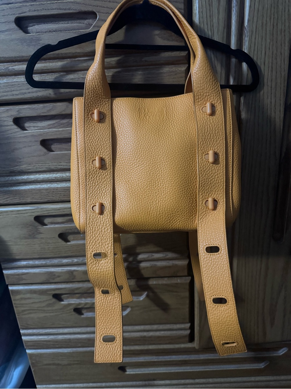 Dagne Dover Tokyo Turnlock tote in vitamin c vibrant orange Pebbled Leather bag